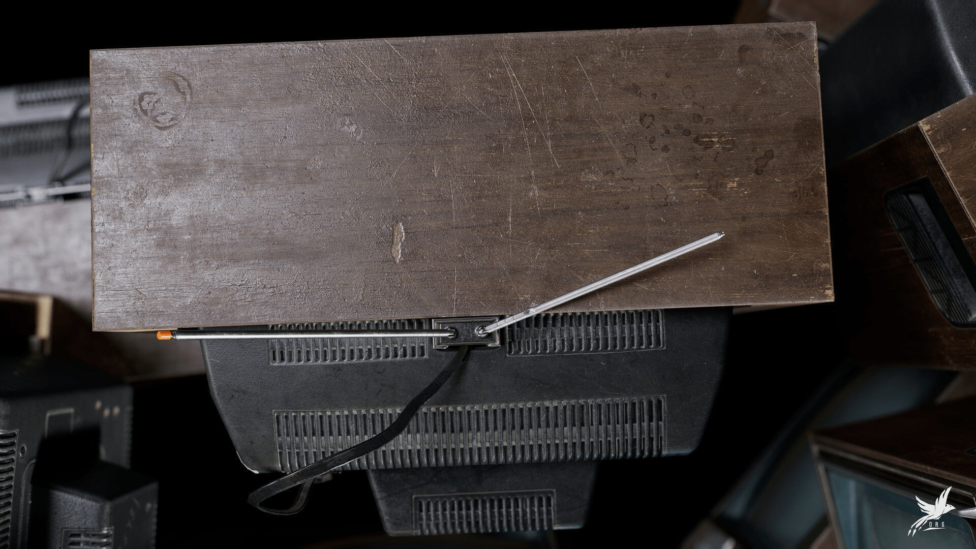 Old tv Low-poly 3D model_5