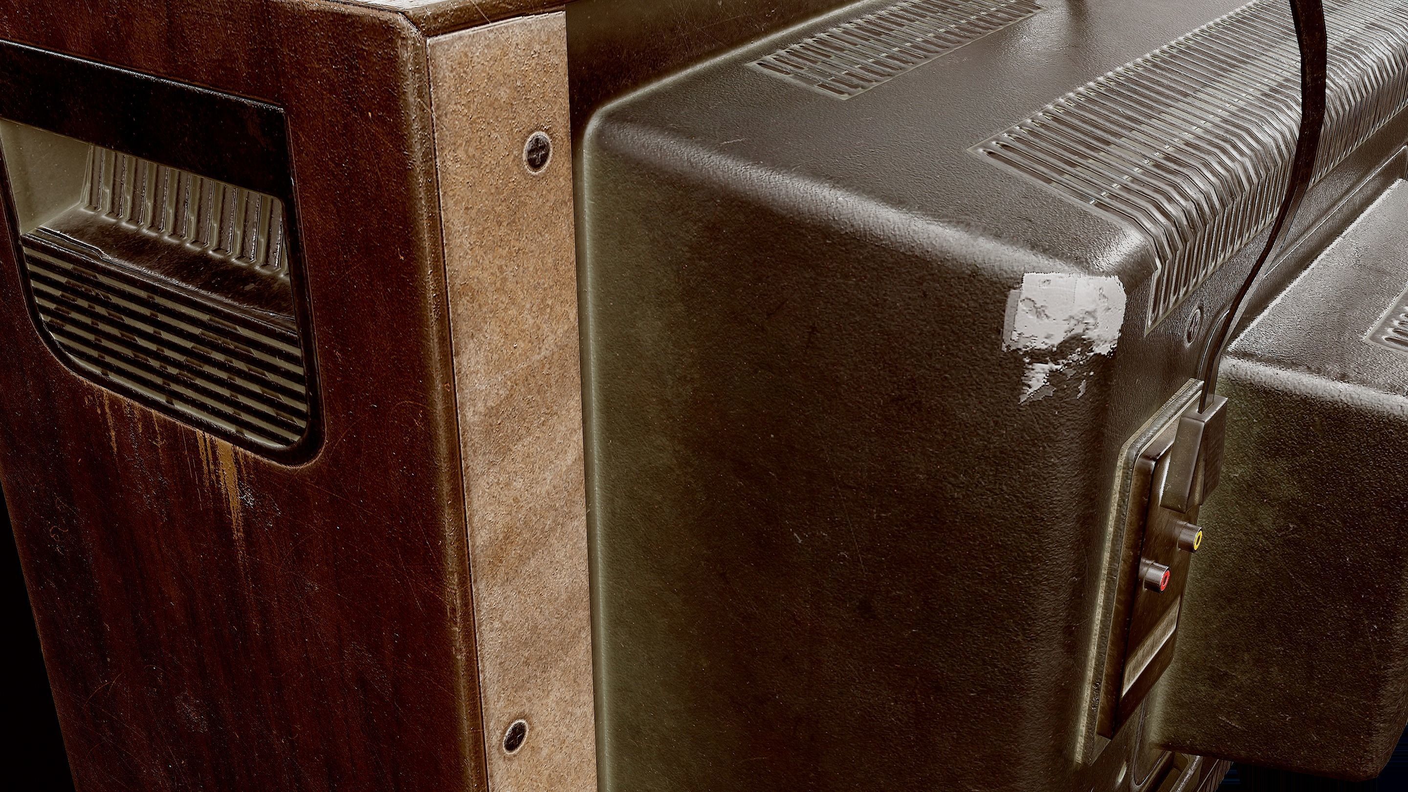 Old tv Low-poly 3D model_11