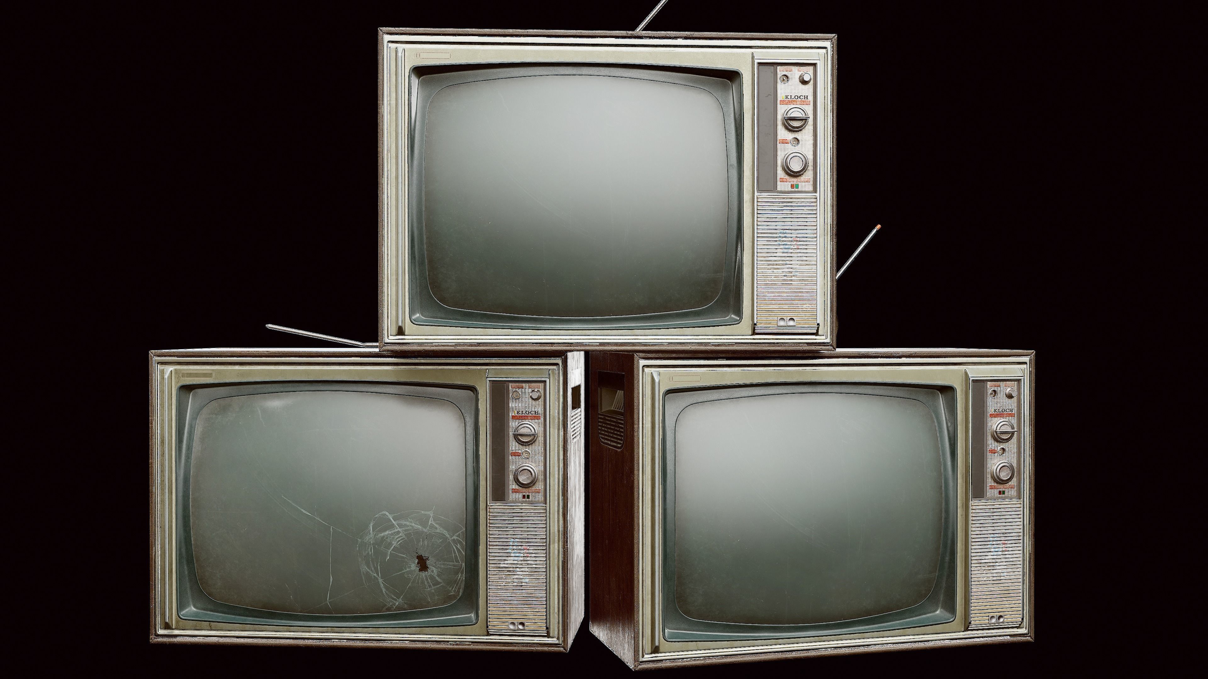 Old tv Low-poly 3D model_7
