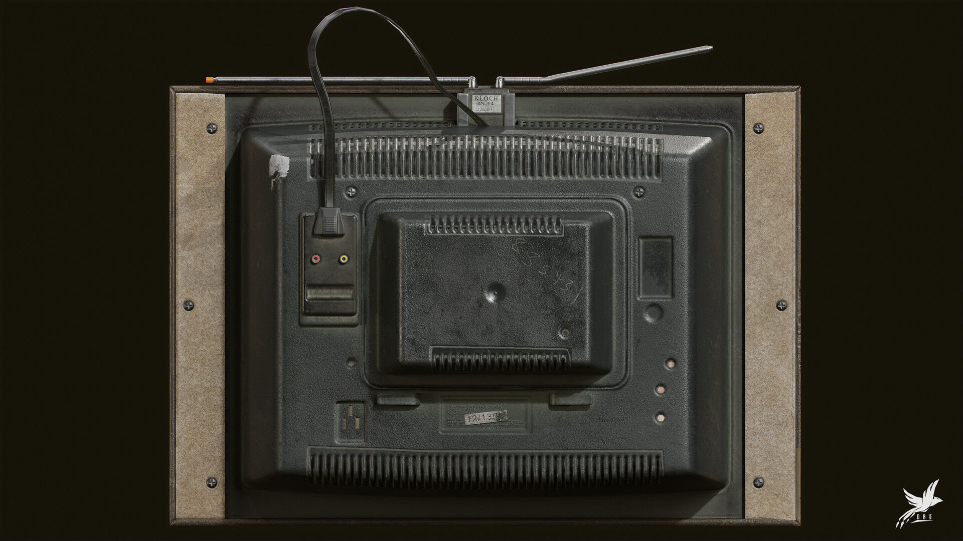 Old tv Low-poly 3D model_4