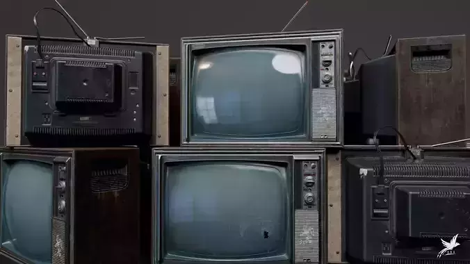 Old tv Low-poly 3D model