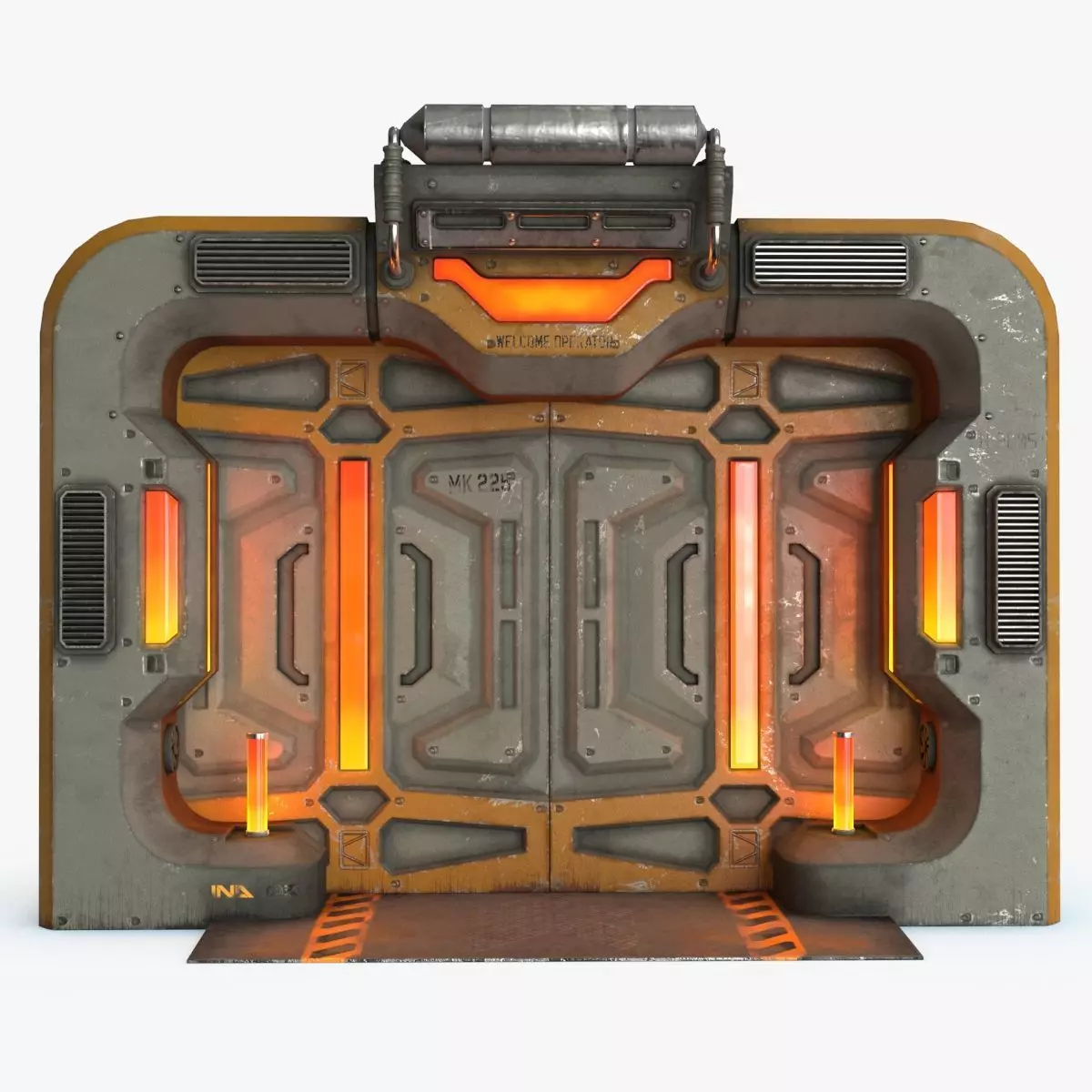 Sci-Fi Door v2 Low-poly 3D model_0
