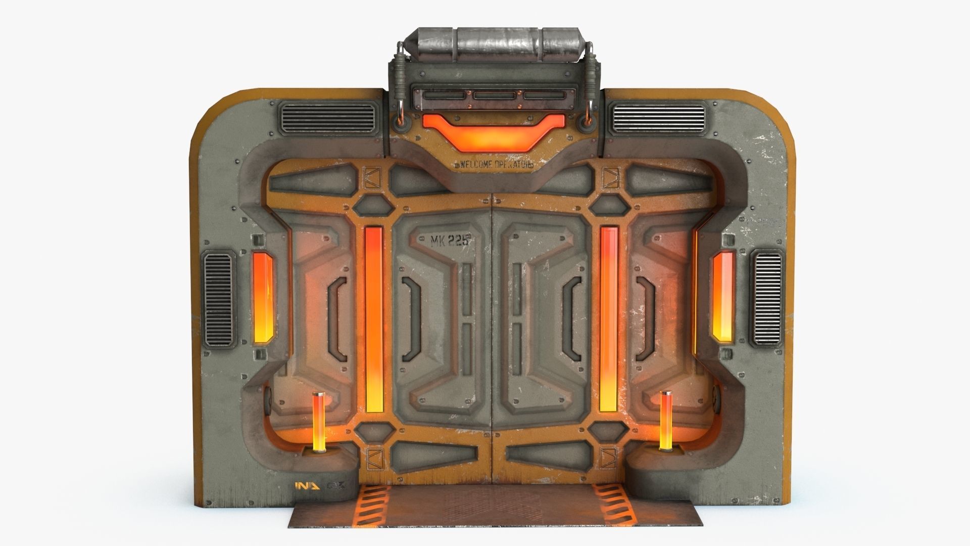 Sci-Fi Door v2 Low-poly 3D model_5