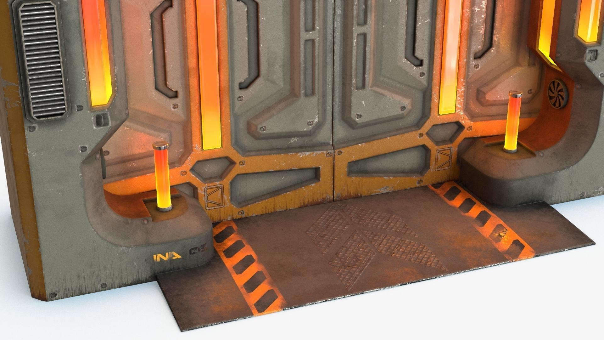 Sci-Fi Door v2 Low-poly 3D model_14