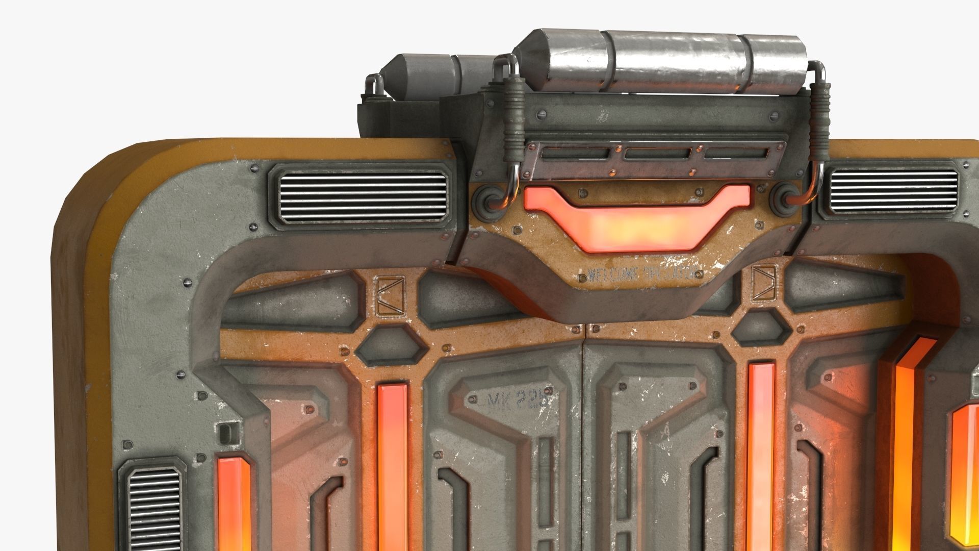 Sci-Fi Door v2 Low-poly 3D model_13