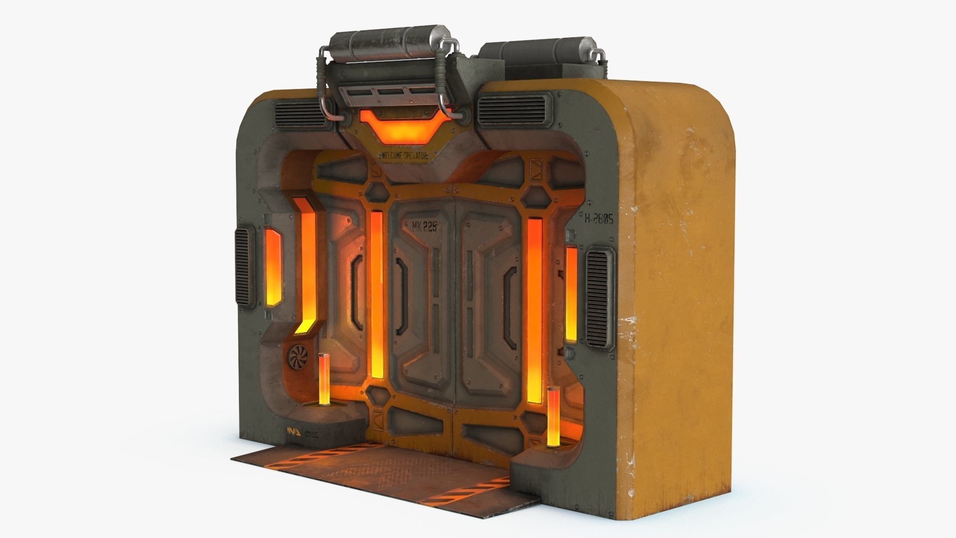 Sci-Fi Door v2 Low-poly 3D model_6