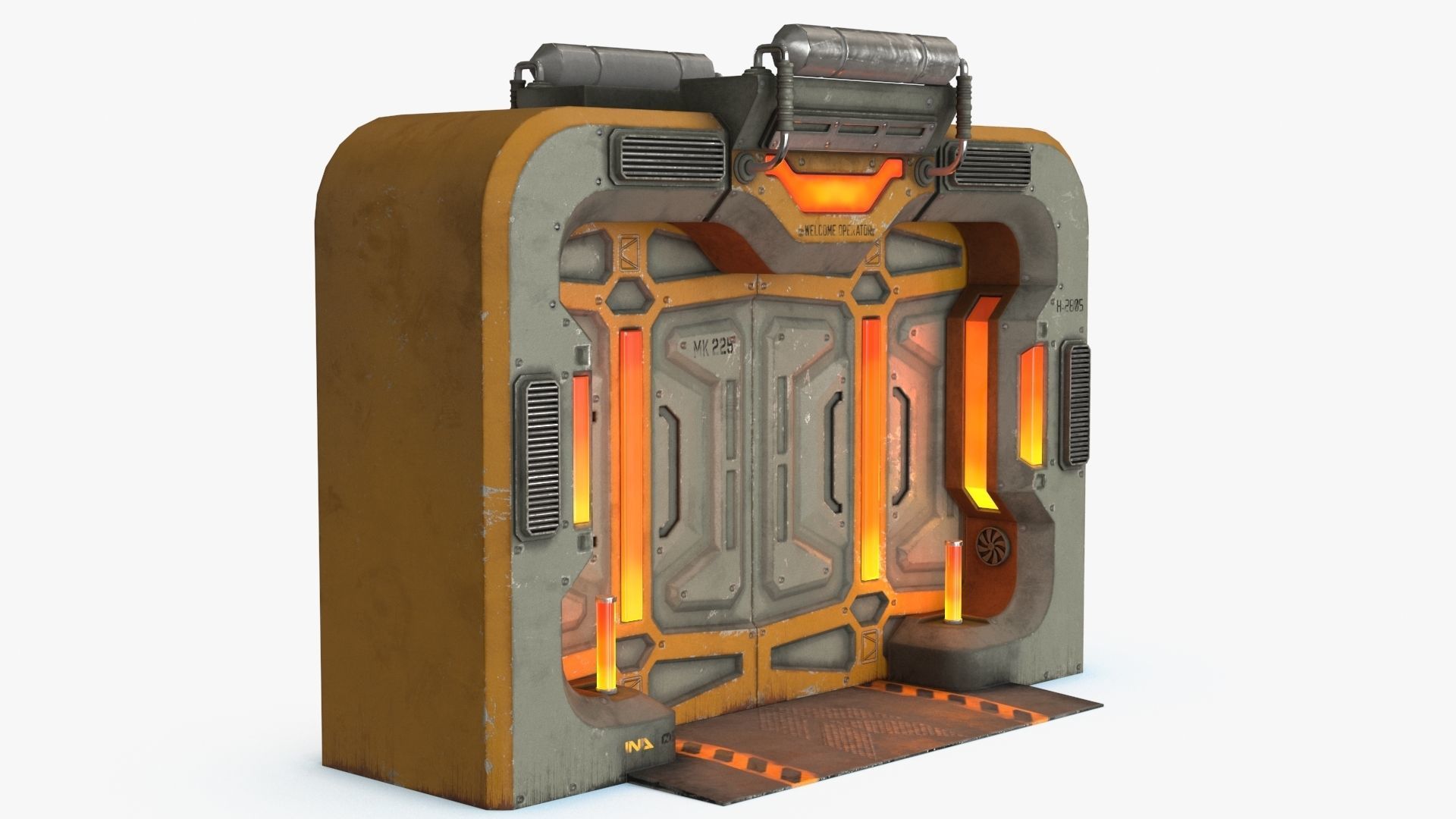 Sci-Fi Door v2 Low-poly 3D model_12