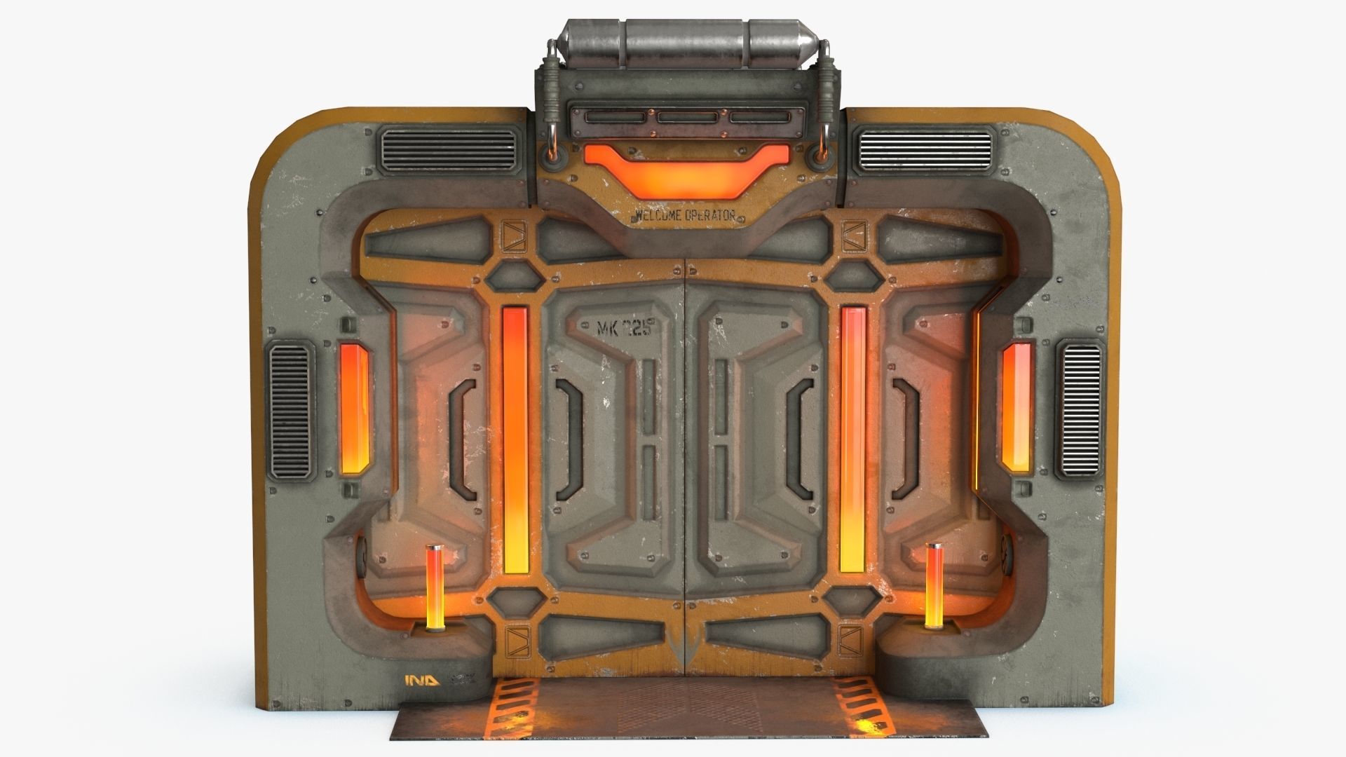 Sci-Fi Door v2 Low-poly 3D model_9