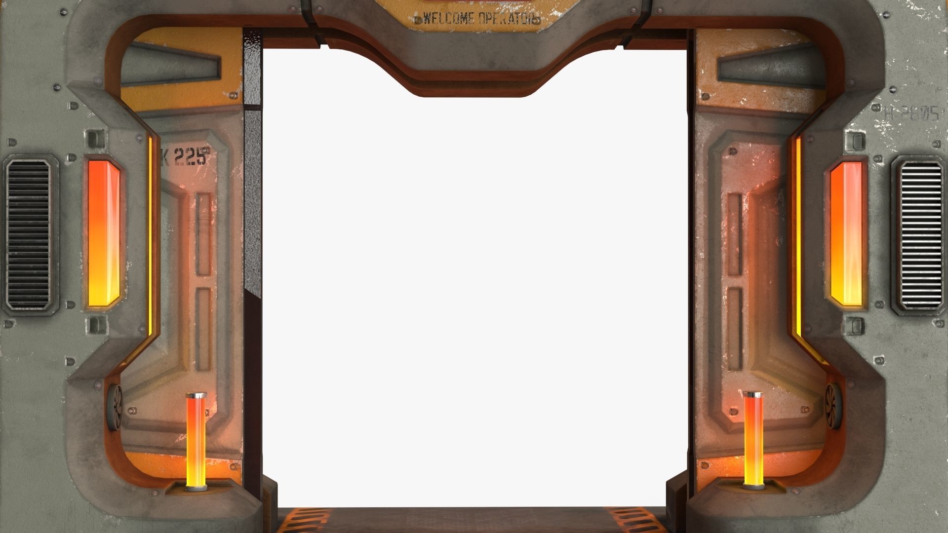 Sci-Fi Door v2 Low-poly 3D model_16