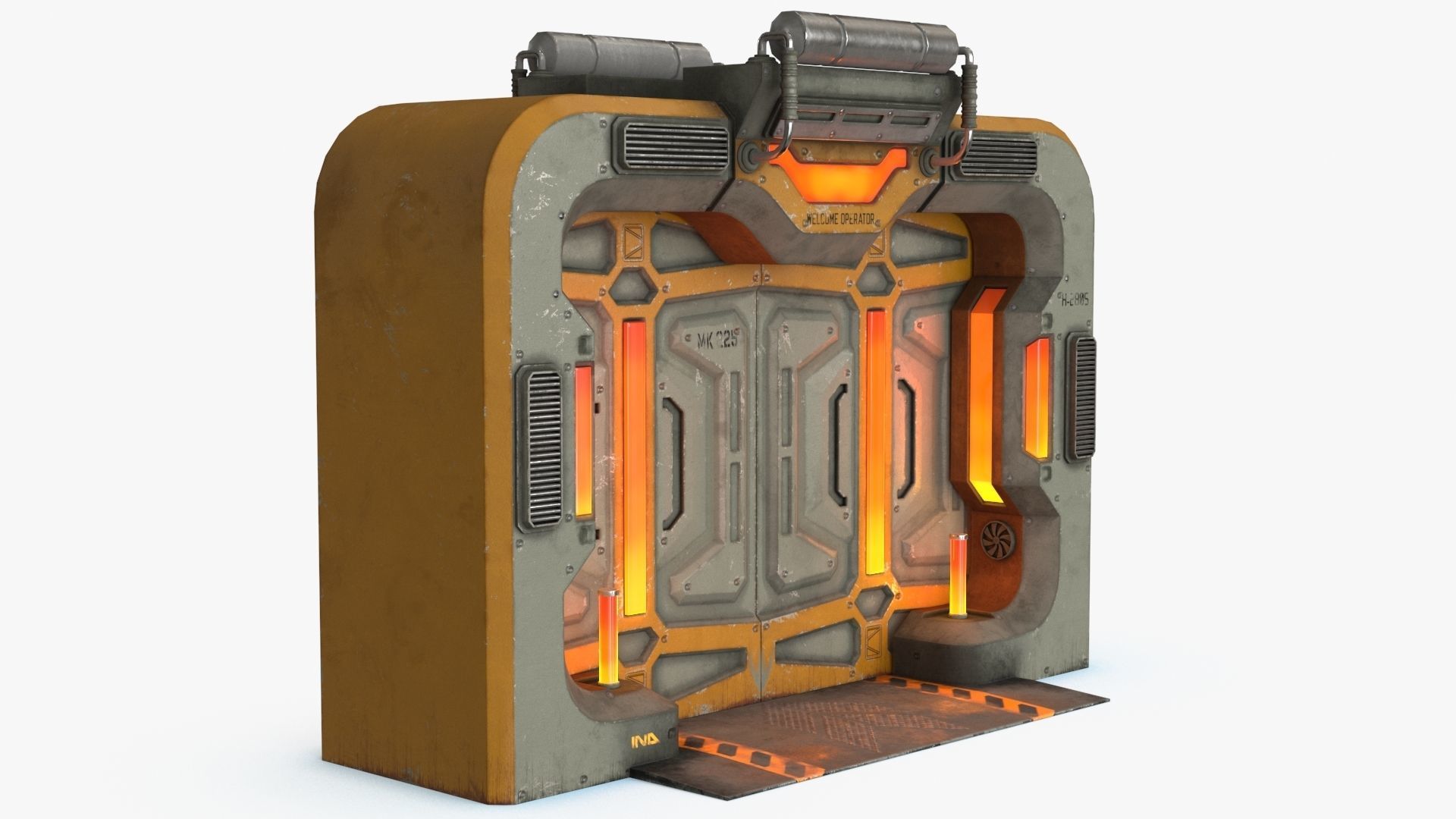 Sci-Fi Door v2 Low-poly 3D model_8
