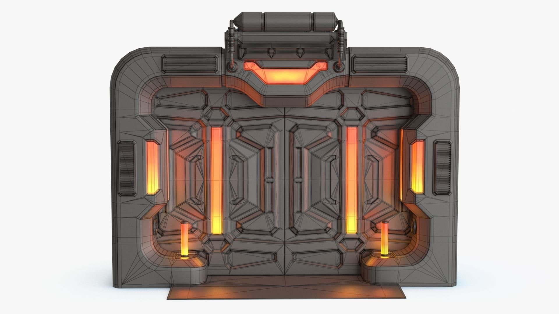 Sci-Fi Door v2 Low-poly 3D model_17