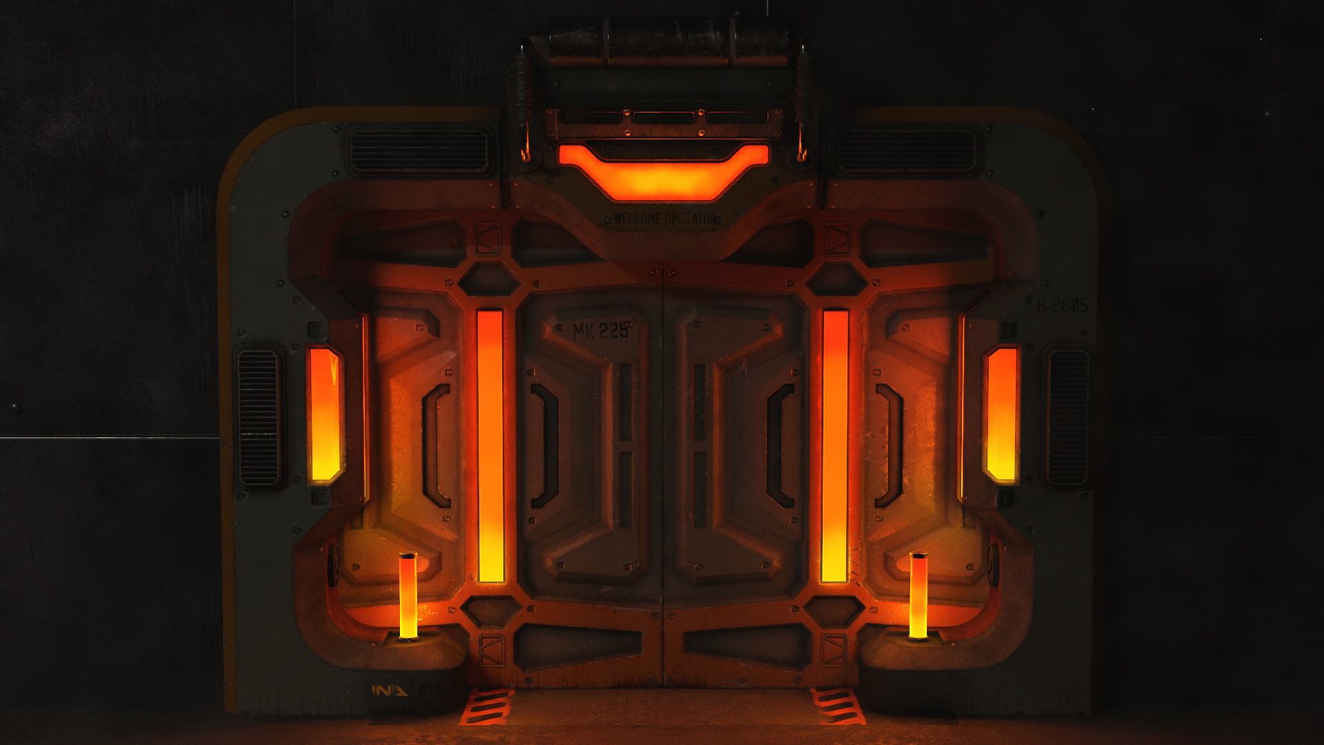 Sci-Fi Door v2 Low-poly 3D model_2