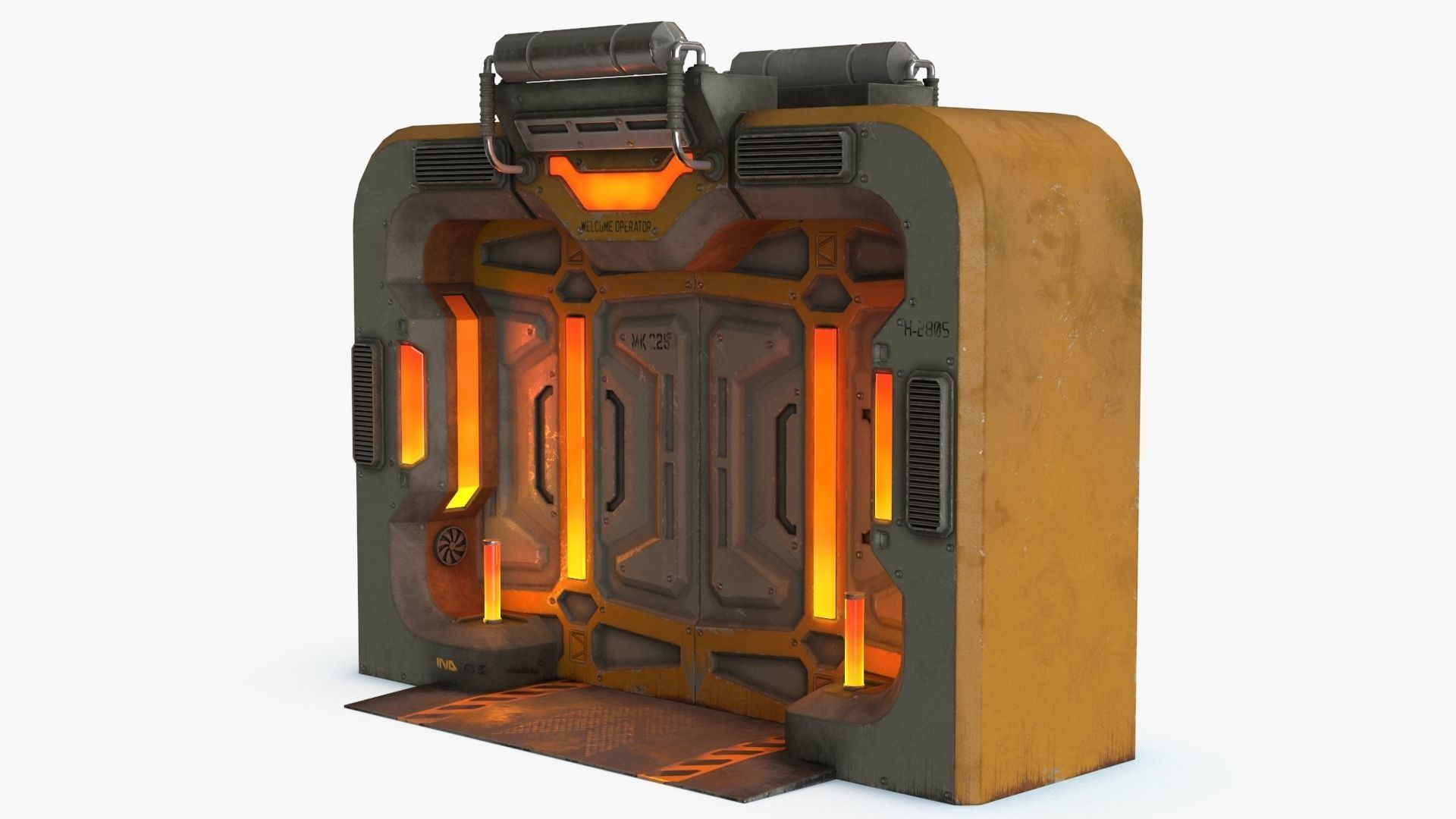 Sci-Fi Door v2 Low-poly 3D model_10