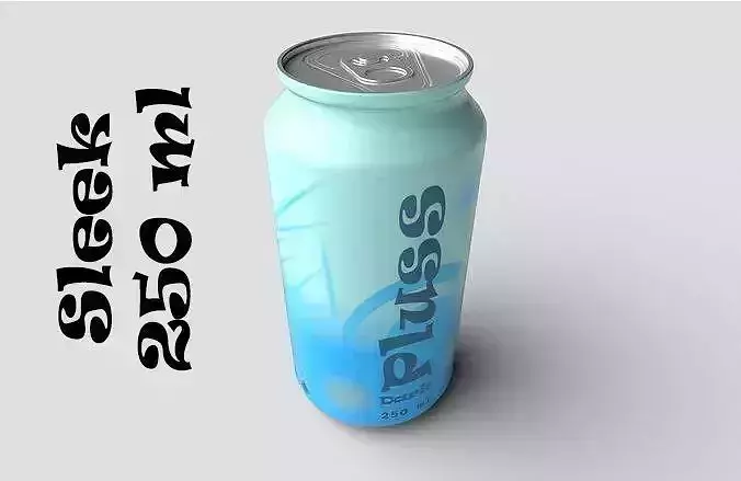 Drink Can Sleek 250 ml  Low-poly 3D model