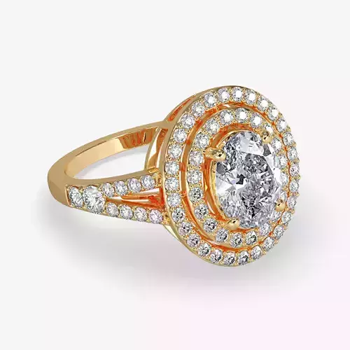 GG-0025 oval diamond ring gold