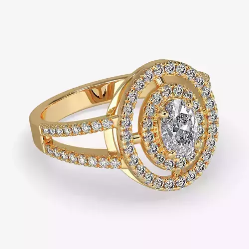 GG-0020 halo diamond ring in rose gold