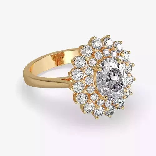 GG-0016 rose gold diamond cluster ring