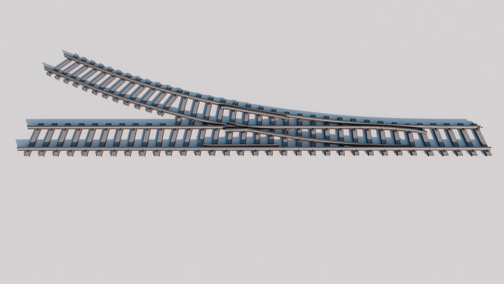 Railswitch 3D Model Railing Low-poly 3D model_9