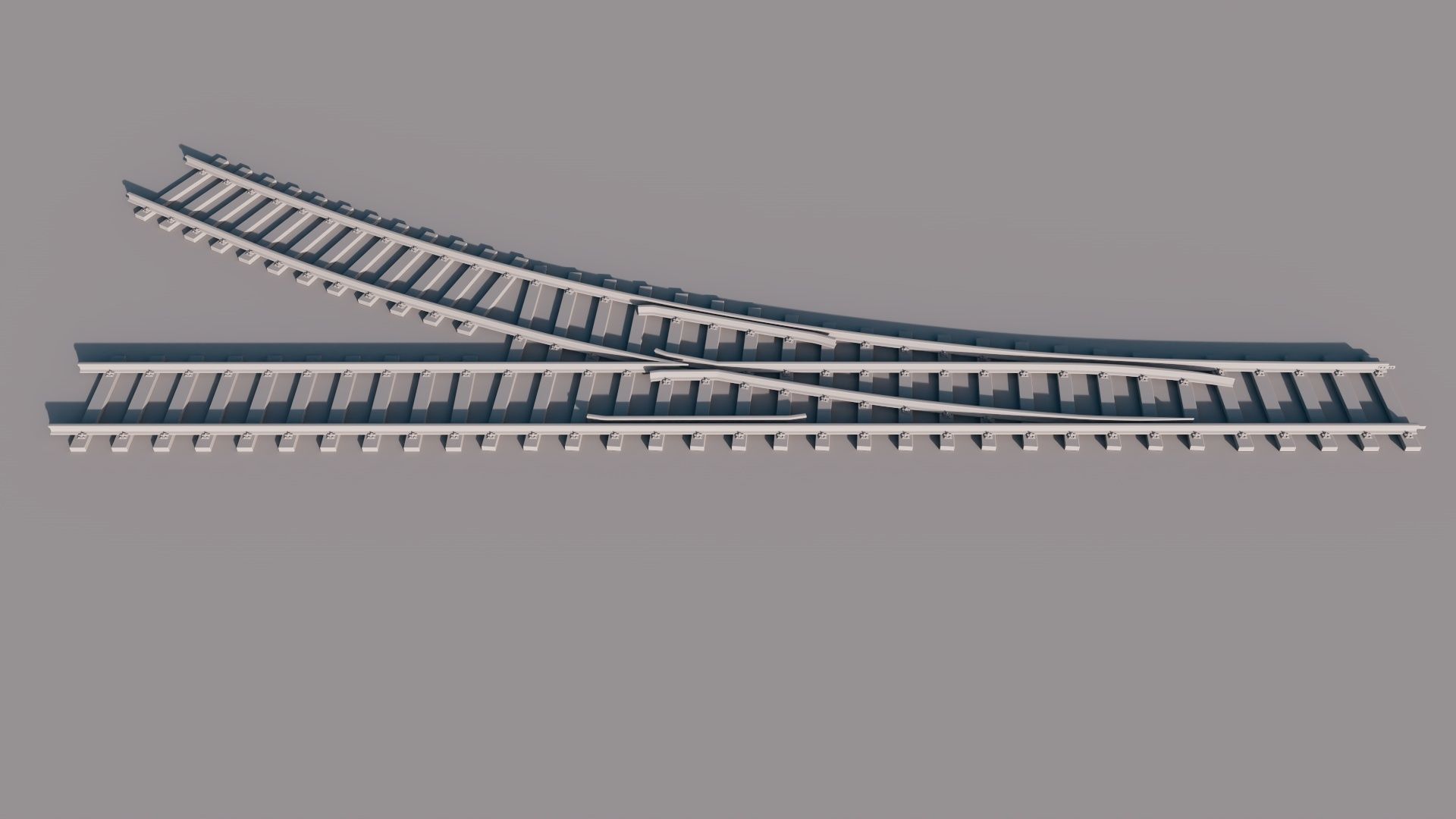 Railswitch 3D Model Railing Low-poly 3D model_6