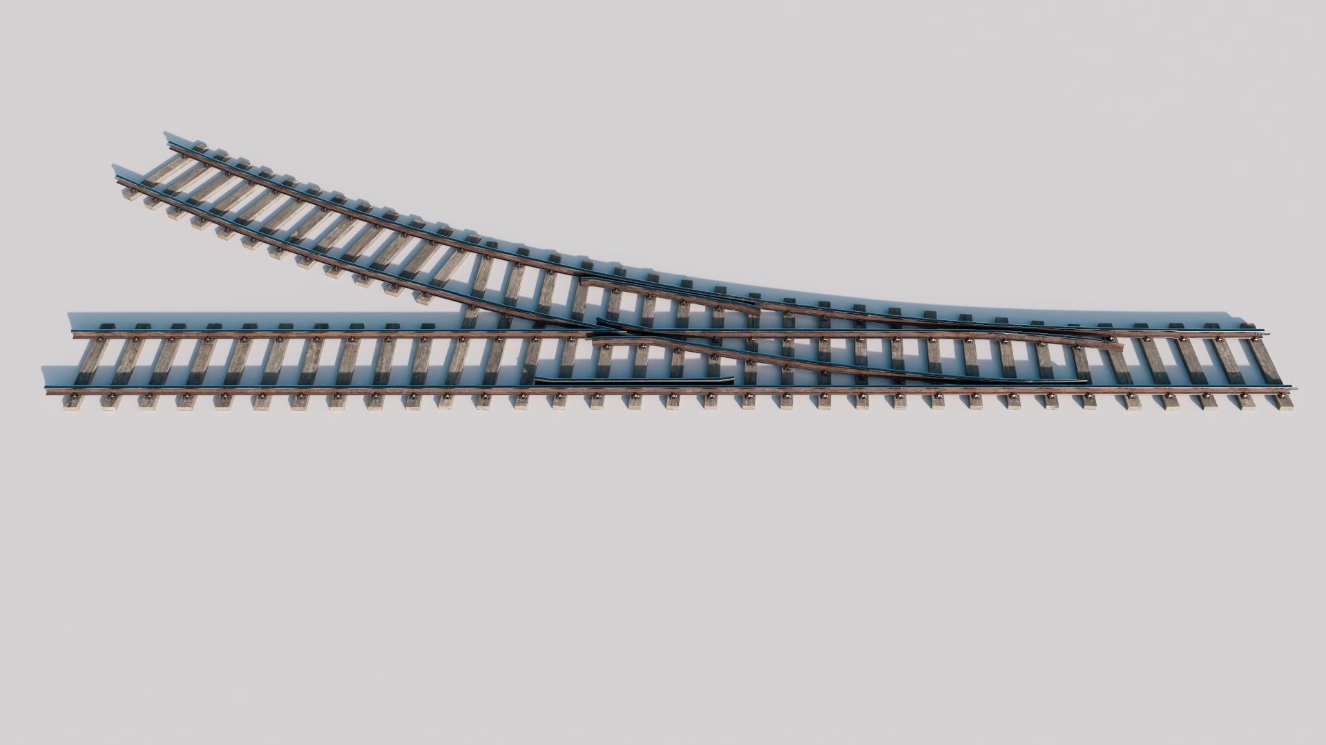 Railswitch 3D Model Railing Low-poly 3D model_3