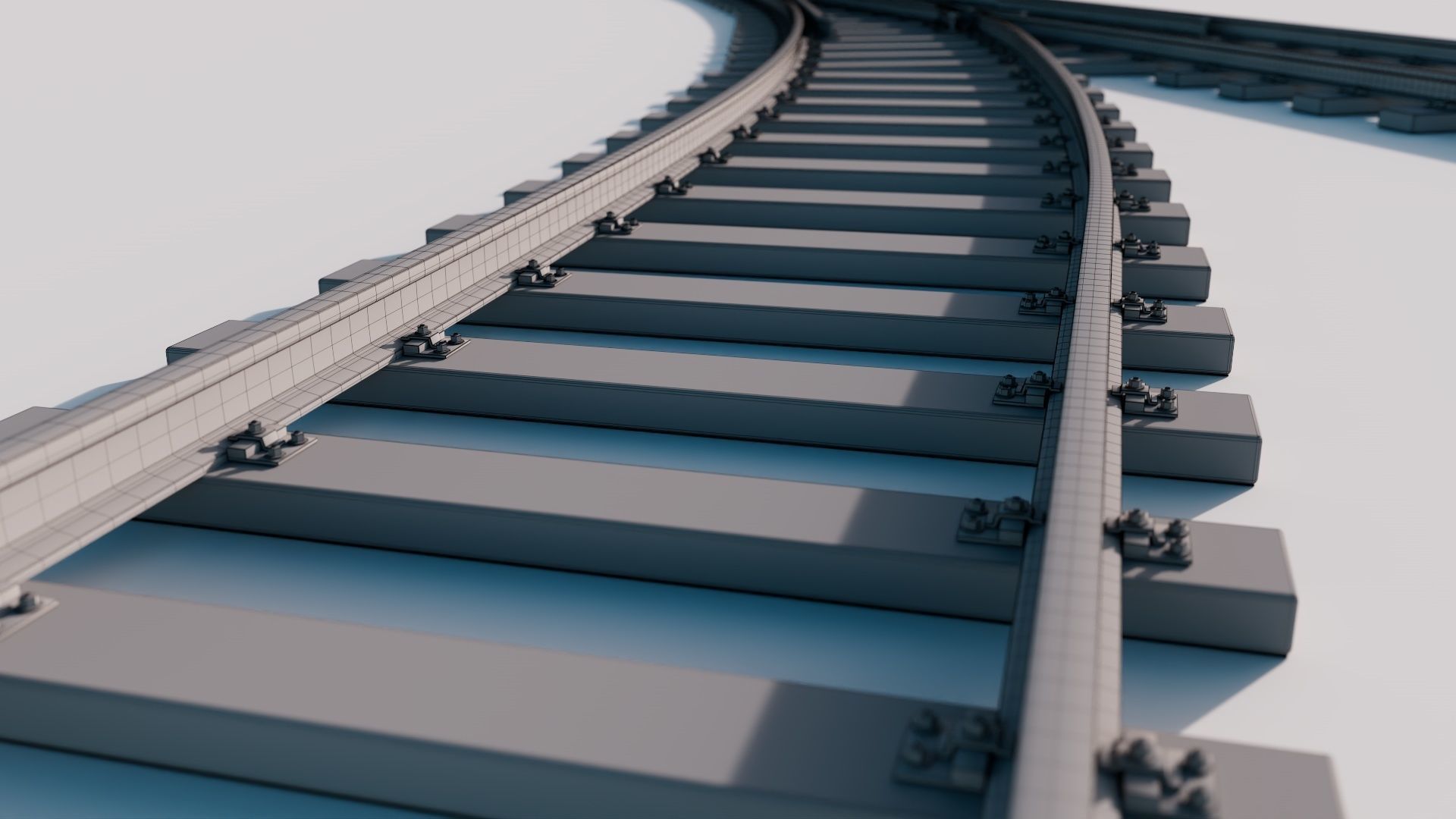 Railswitch 3D Model Railing Low-poly 3D model_8