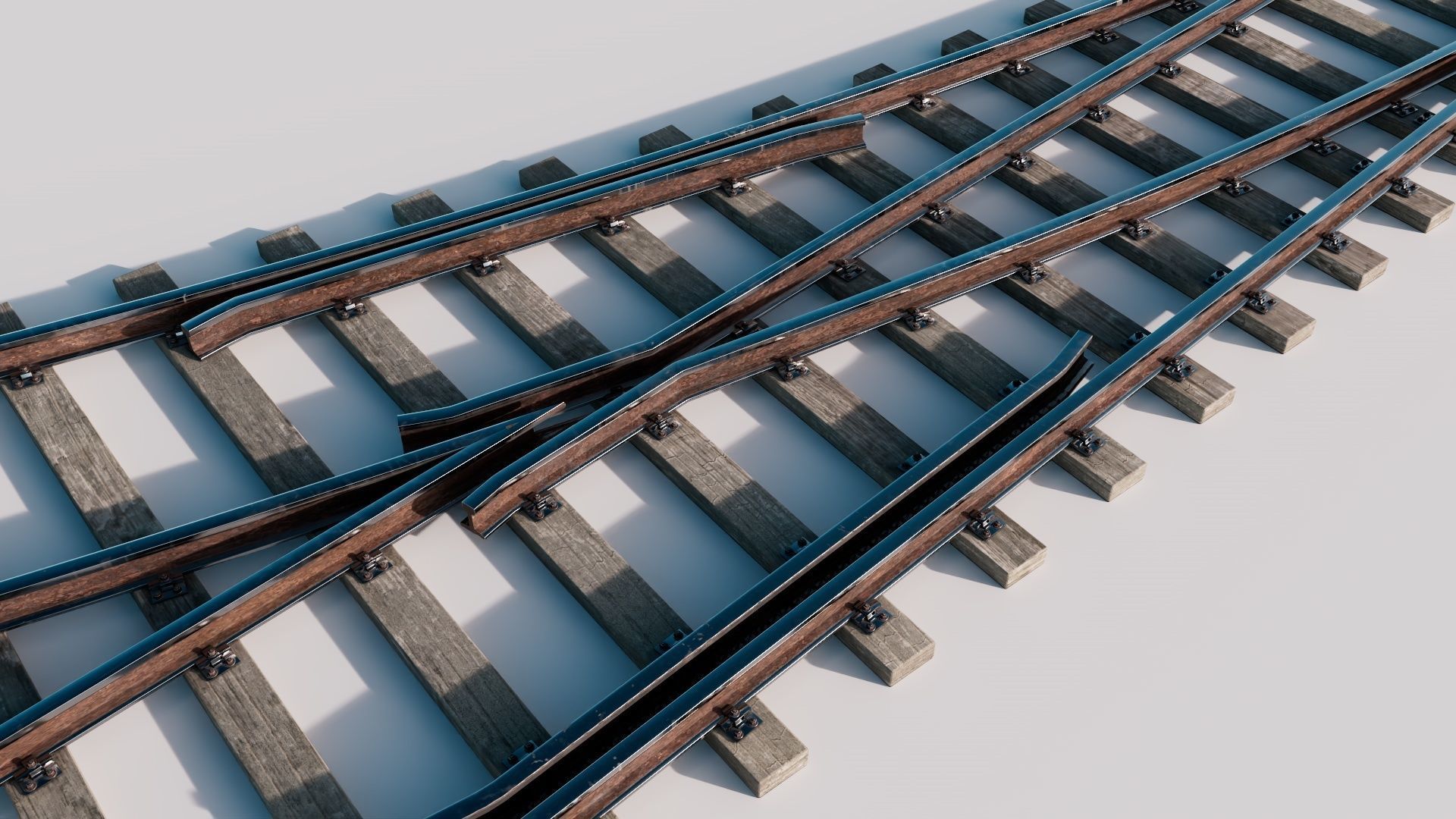 Railswitch 3D Model Railing Low-poly 3D model_4