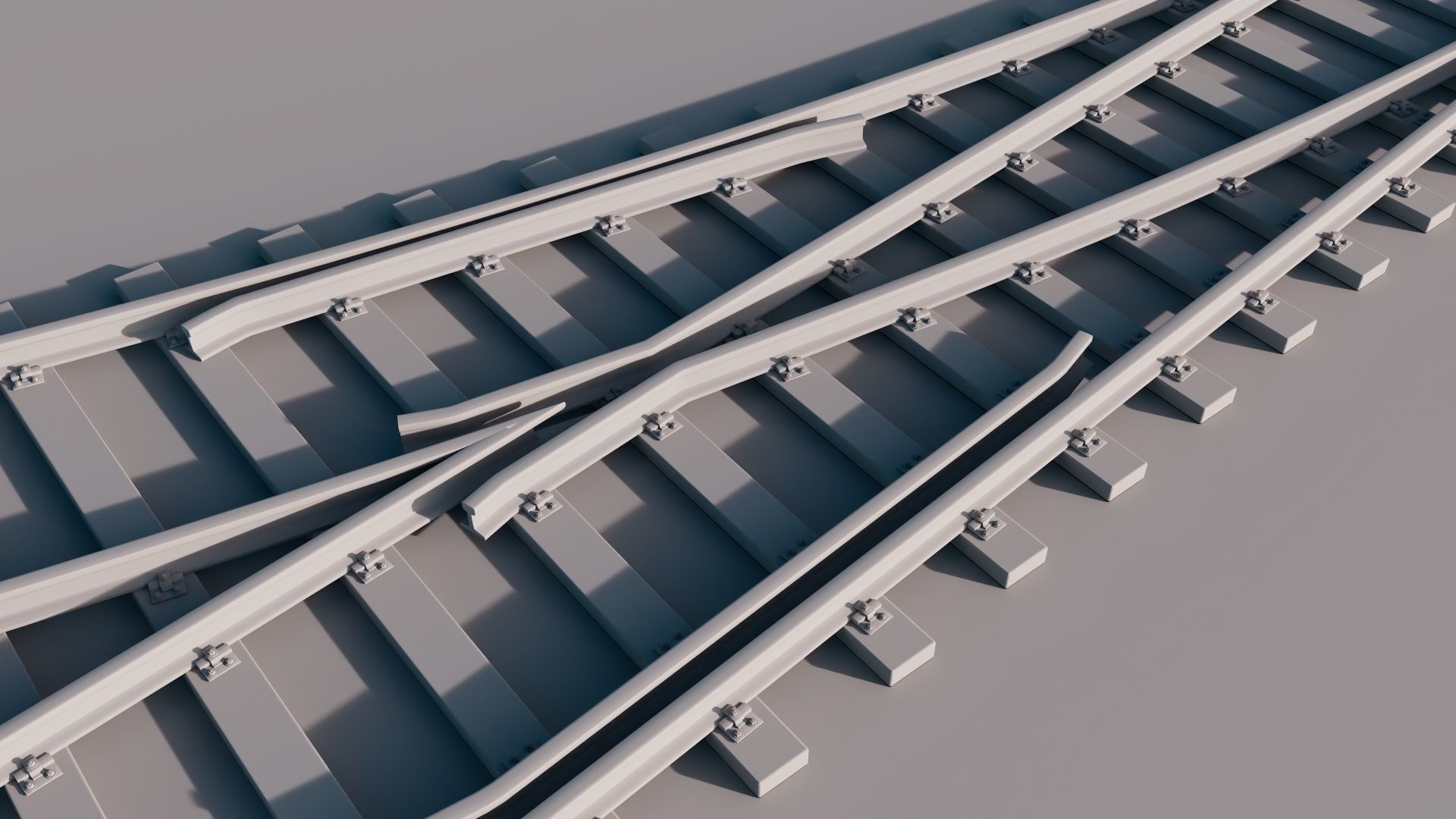 Railswitch 3D Model Railing Low-poly 3D model_5