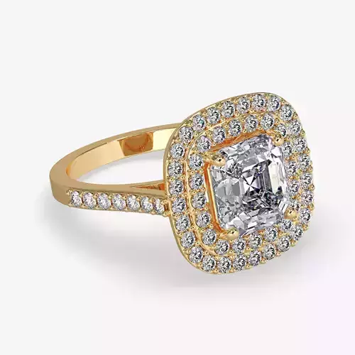 GG-0009 cushion cut diamond engagement ring gold