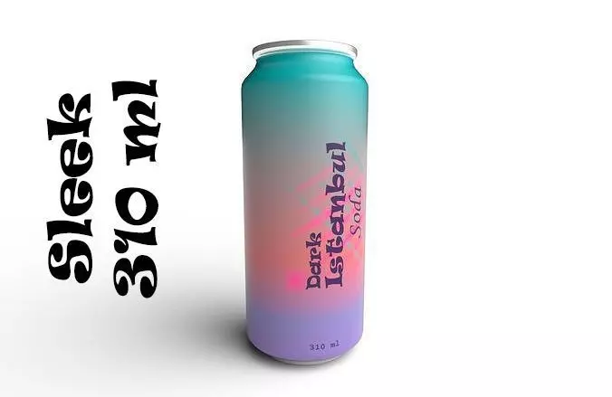 Drink Can Sleek 310ml Low-poly 3D model_0