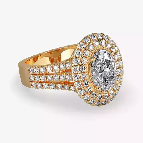 GG-0004 oval diamond ring in rose gold