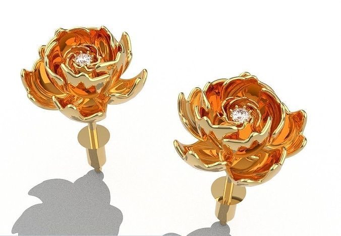 Rose earrings  3D print model