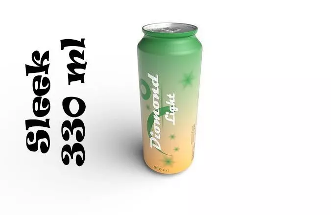 Drink Can Sleek 330 ml Low-poly 3D model_0