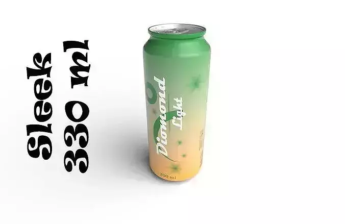 Drink Can Sleek 330 ml Low-poly 3D model