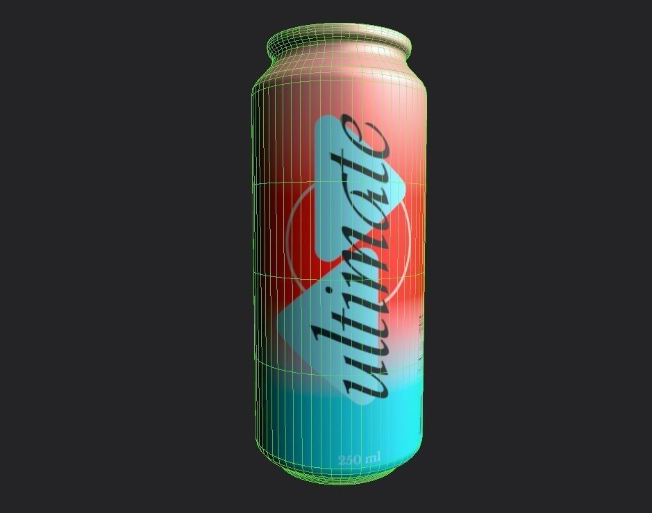 Drink Can Slim 250 ml Low-poly 3D model_12