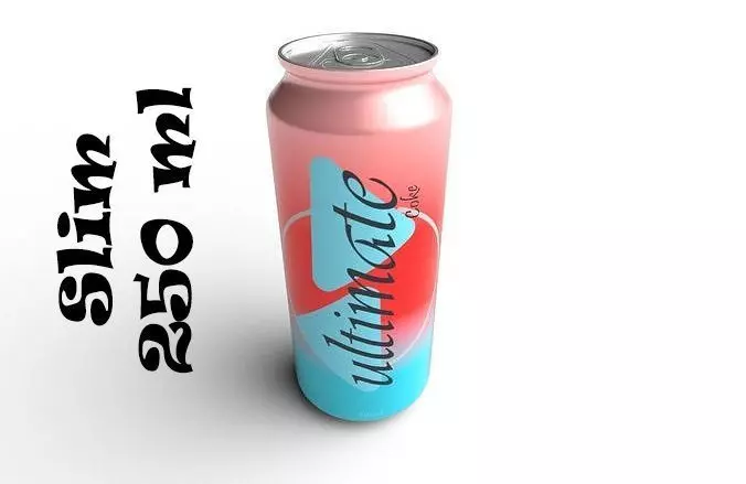 Drink Can Slim 250 ml Low-poly 3D model_0