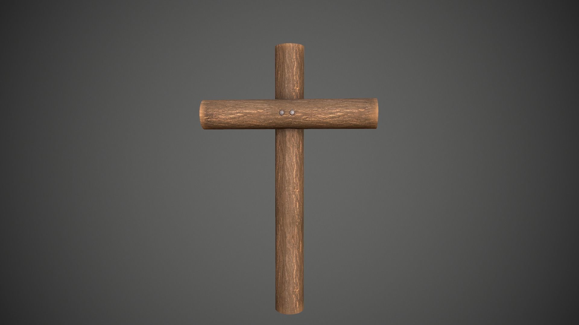 Wood Log Cross Low-poly 3D model_1