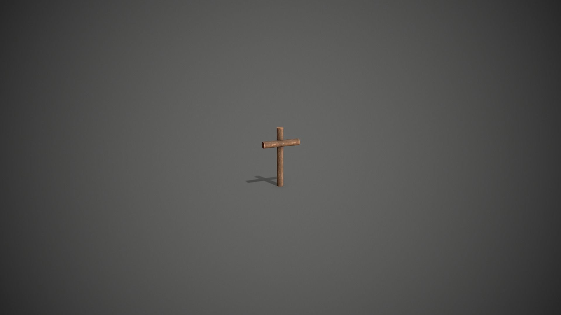 Wood Log Cross Low-poly 3D model_7