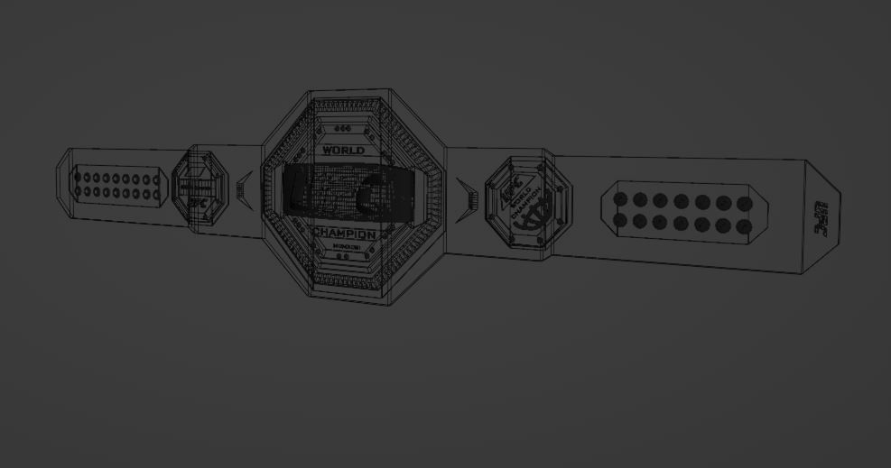UFC Championship belt 3D print model 3D print model_5