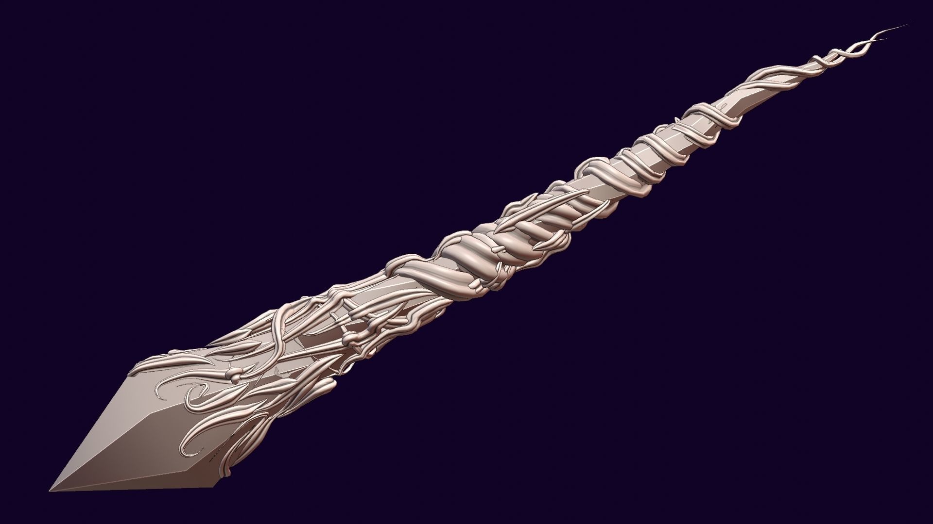 Crystal magic wand Low-poly 3D model_18