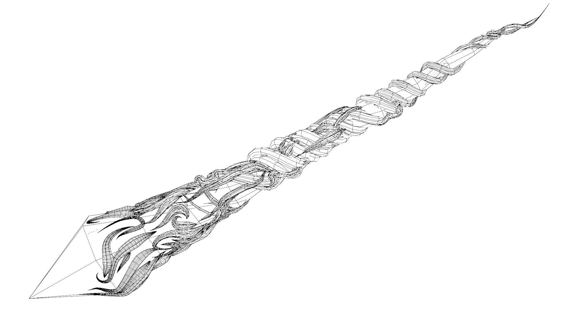 Crystal magic wand Low-poly 3D model_30