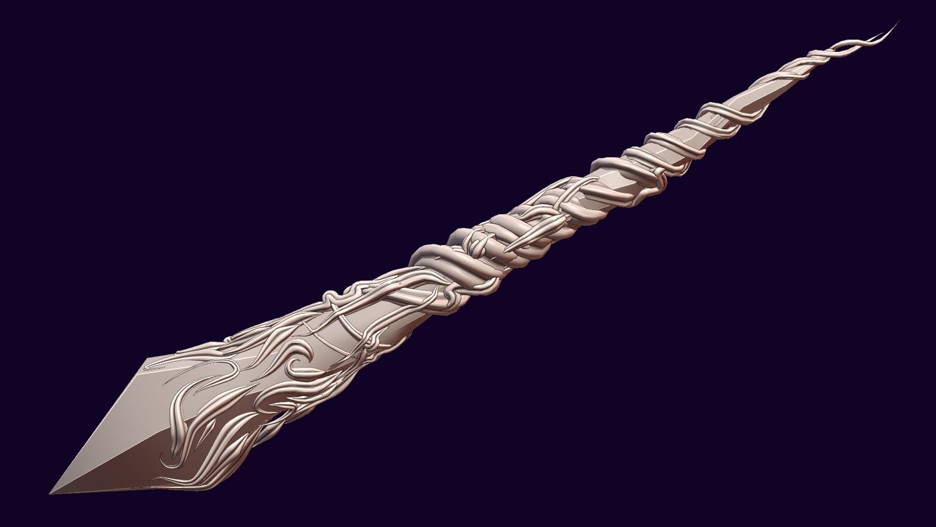 Crystal magic wand Low-poly 3D model_20
