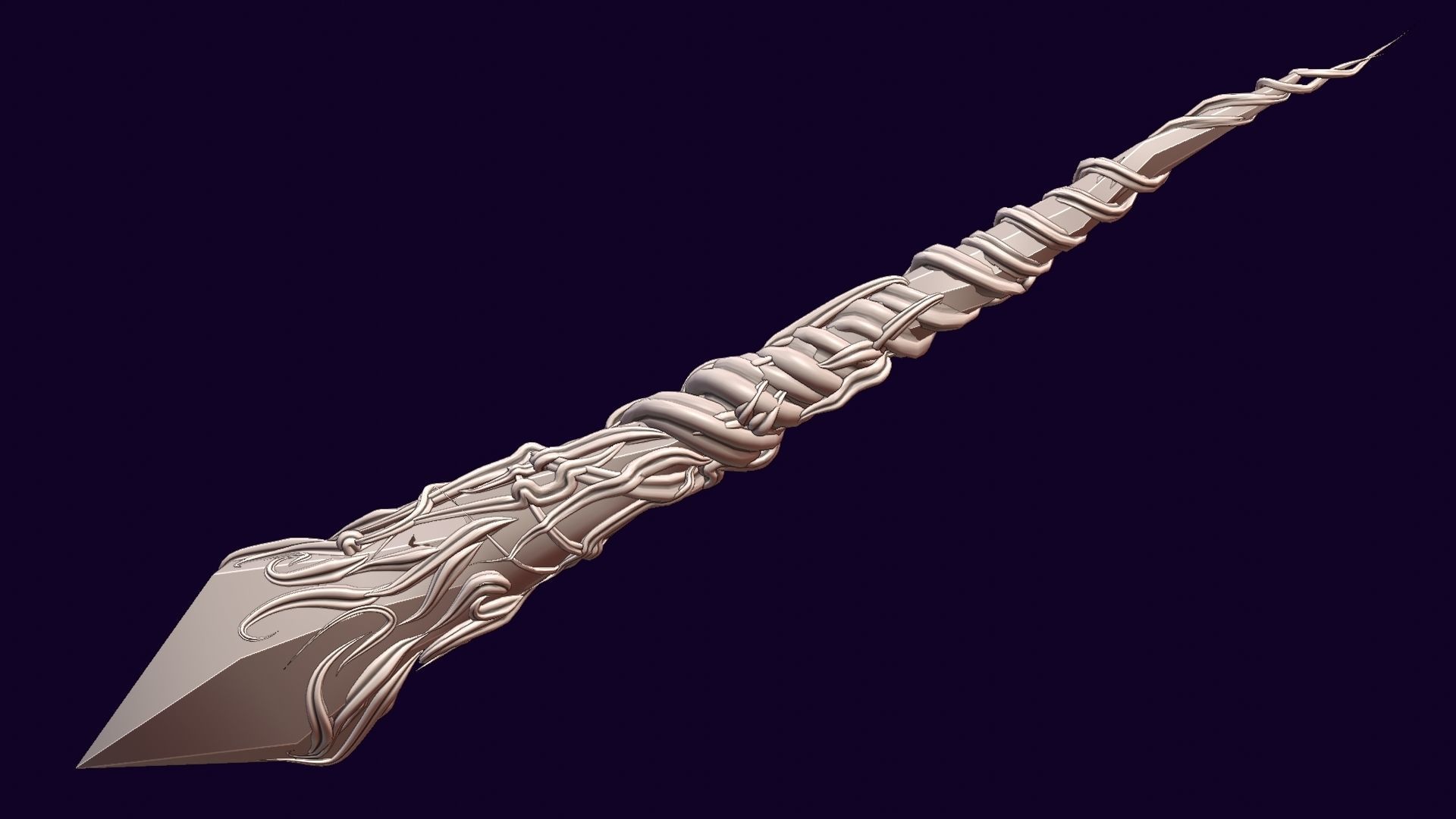 Crystal magic wand Low-poly 3D model_19