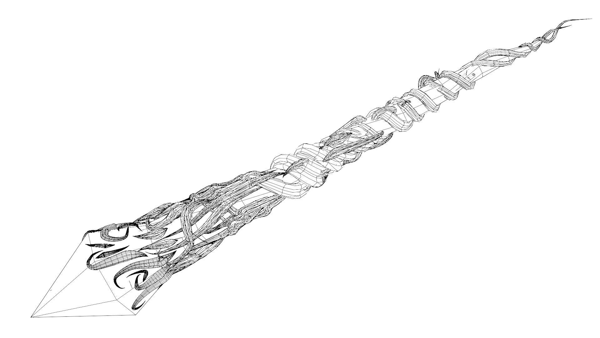 Crystal magic wand Low-poly 3D model_27