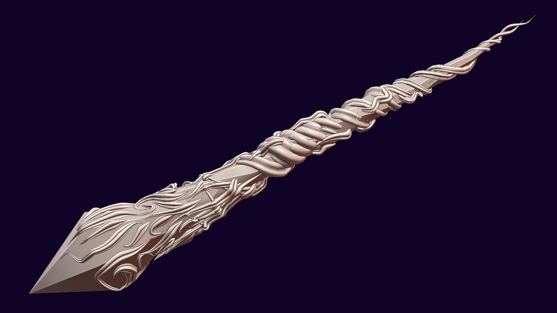 Crystal magic wand Low-poly 3D model_14