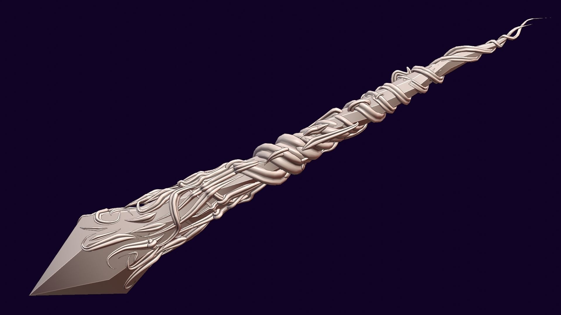 Crystal magic wand Low-poly 3D model_17