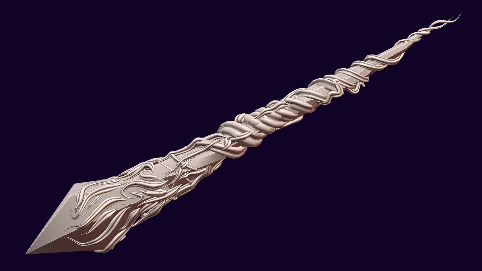 Crystal magic wand Low-poly 3D model_13