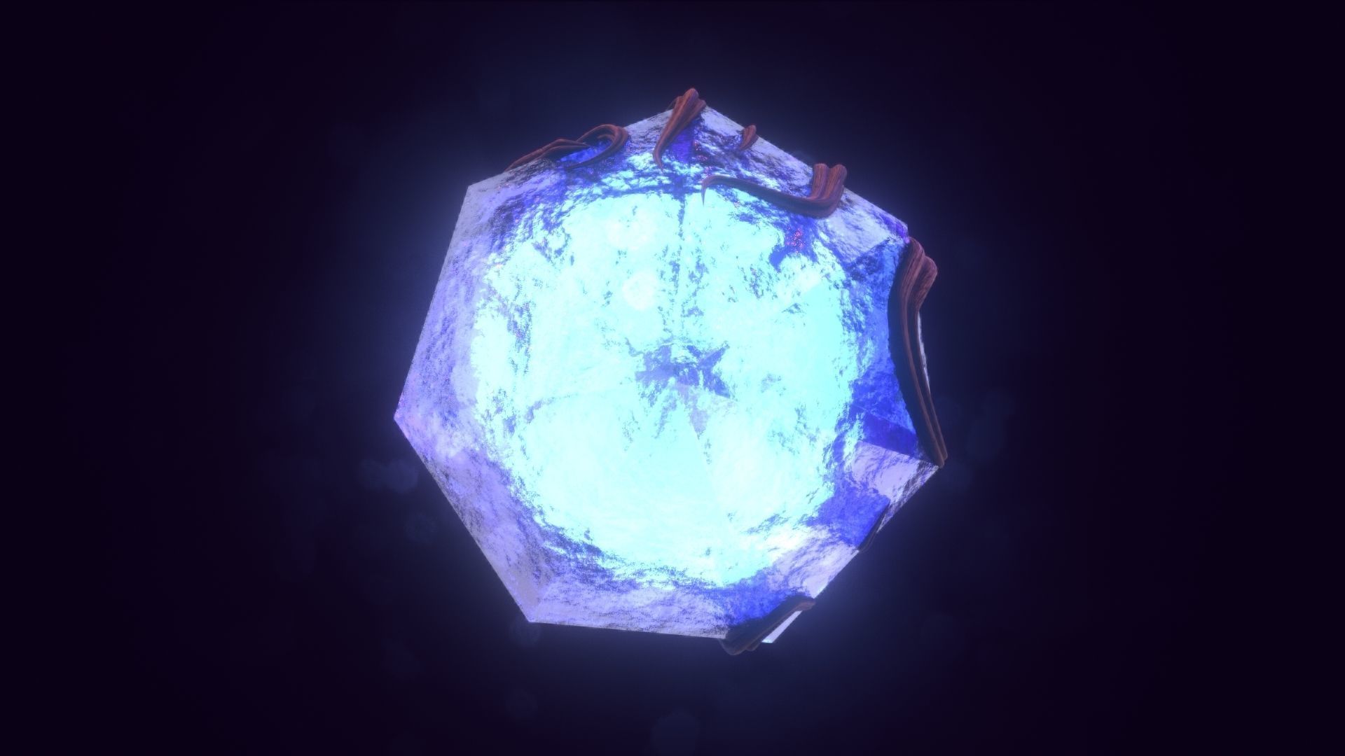 Crystal magic wand Low-poly 3D model_3