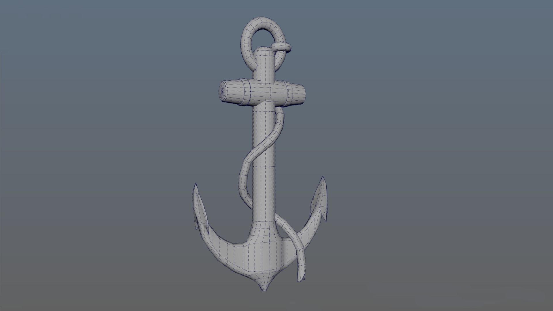 anchor karobelny and ship metal PBR game ready 2 textures Low-poly 3D model_5