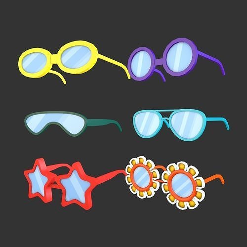 Glasses pair of Low-poly 3D model