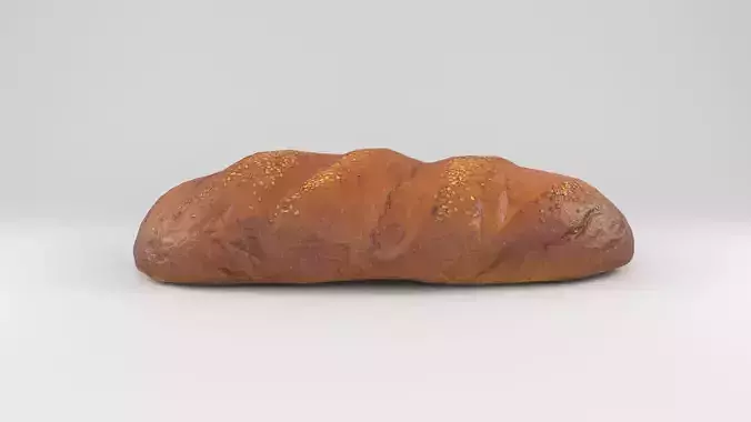 3D Bread Models Photoscan Low poly with PBR textures 4k